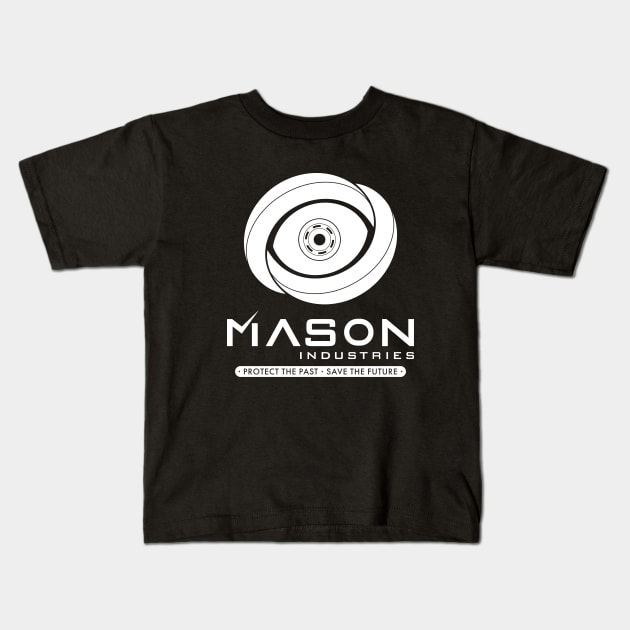 Timeless - Mason Industries Protect The Past Save The Future Kids T-Shirt by BadCatDesigns